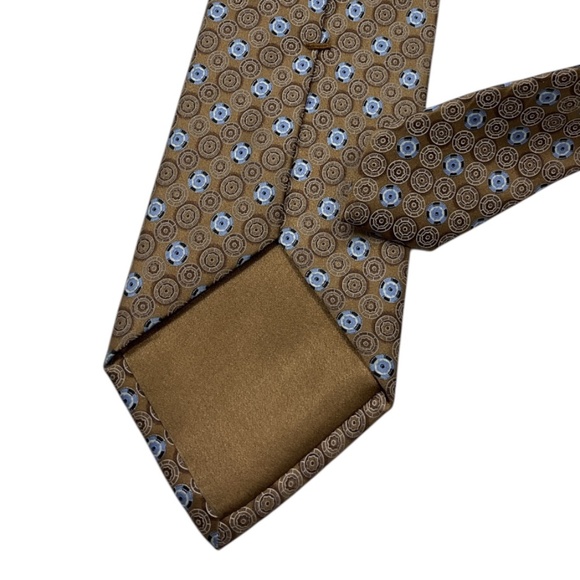 BRIONI XL Brown/Blue Geometric Silk LUXURY Tie HANDMADE ITALY - Picture 5 of 5